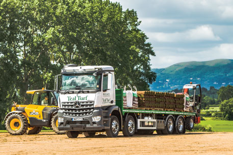 Teal Turf - pallets of turf on lorry